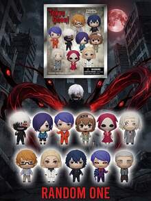 Crunchyroll 1个东京喰种盲盒钥匙扣，内含1个随机角色，例如金木研、雾岛董香、笛口雏实，适合万圣节、圣诞节、周年纪念派对礼物，官方授权 - 彩色 - 查看 6