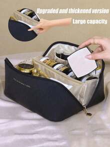 1pc Fashion Large Capacity Women's Makeup Bag, Portable Travel Handheld Cosmetic Organizer Bag - C(L Size Basic Model) - View 3