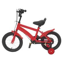SHIOUCY 14'' Wheel Red Kids Bike, Adjustable Seat Children's Learning Bicycle With Auxiliary Wheels For Beginner Riding - Red - View 4
