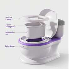 Entrenador Para Al Baño Para Bebés Con Sonido De Descarga,entrenador Para Ir Al Baño Para Bebés Con Sonido De Descarga Color Celeste Púrpura - Morado - Ver 3