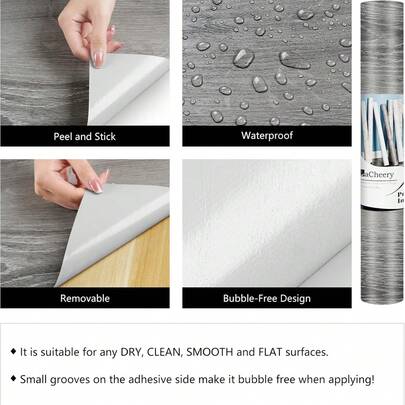 复古木纹防水贴纸，橱柜翻新防水防潮衣柜装饰，自粘墙纸，适用于书桌、橱柜、厨房橱柜、家具翻新，也适用于窗台、窗台、防晒、旧门框修补、墙面、地面装饰和翻新。