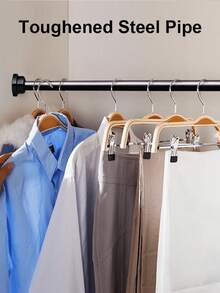 1pc Super Long Stainless Steel Telescopic Rod, Curtain Rod, Wardrobe Rod, Shower Curtain Rod, Tension Rod, Drying Rack, Curtain Pole, Closet Hanging Rod, Extendable Rod, Laundry Drying Rod, Rod Bracket, Kitchen Organizer Rod, Room Divider, Spring Curtain Rod, Spring Shower Curtain Rod, No Drilling Required, Adjustable Bathroom Divider Spring Rod, Adjustable Black Shower Curtain Rod, No Drilling Needed - Multicolor - View 10