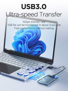 EAGET 2,5-Zoll externe Festplattenhülle USB 3.0 zu SATA III Adapter Plug and Play für HDD SSD bis zu 6TB tragbares Metallgehäuse universelle Kompatibilität UASP unterstützt (Laufwerk nicht enthalten) - transparent - Übersicht 7