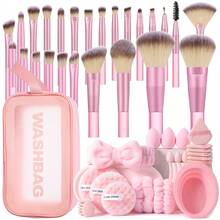 Bộ dụng cụ trang điểm 51 món bao gồm: Bộ 25 cọ trang điểm + 1 túi đựng mỹ phẩm và đồ dùng cá nhân đa năng có khóa kéo chống thấm nước + 3 bông mút trang điểm + 3 bông mút trang điểm mini + 1 băng đô cài tóc + 6 bông phấn tam giác + 3 bông mút rửa mặt + 2 dây đeo chậu rửa tay + 1 dụng cụ vệ sinh cọ trang điểm + 6 bông phấn phủ mini, tất cả trong một & thân thiện với người mới bắt đầu | Sẵn sàng mang theo du lịch & thích hợp làm quà tặng | Hoàn hảo cho người mới bắt đầu/phụ nữ. - Nhiều màu - Xem 12