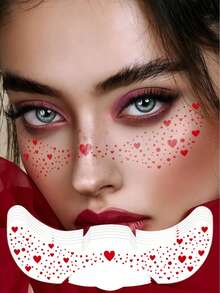 6 Tờ Hình Xăm Tàn Nám Lấp Lánh Mặt Màu Đỏ Hình Xăm Tàn Nám Lấp Lánh Tạm Thời Hình Trái Tim Màu Đỏ Dành Cho Nữ Trang Trí Tiệc Rave Âm Nhạc Lễ Hội Fasching Quà Tặng Phụ Kiện Cosplay Karneval - Đỏ - Xem 10