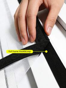 Anti-Mosquito Black Window Screen, Zipper Mesh, Hook And Loop Fastener, Insect Fly Bug Protector, Washable Net - Black - View 4