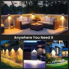 1pc LED 3-Color Solar Outdoor Light With 3-Level Dimming Function, Suitable For Porch, Backyard, Fence And Garden Decor Wall Lamp - 太陽能燈 - 查看 9