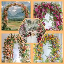 .8ft Garden Arch Trellis Climbing Plants, Metal Arch Frame, Pumpkin Archway Outdoor Garden Arbors And Arches Halloween Birthday Party Shower Decoration(Black) - 白色+標準管 - 查看 7