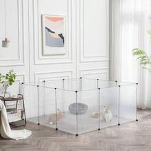 Transparent Clear Small Animal Playpen Guinea Pig Cages Puppy Dog Pet Rabbit Bunny Indoor Outdoor Fence Pen Enclosure White Plastic Playpen 12 X 12 Inch Panels - 28" X 20"/ 12 Panels - View 4