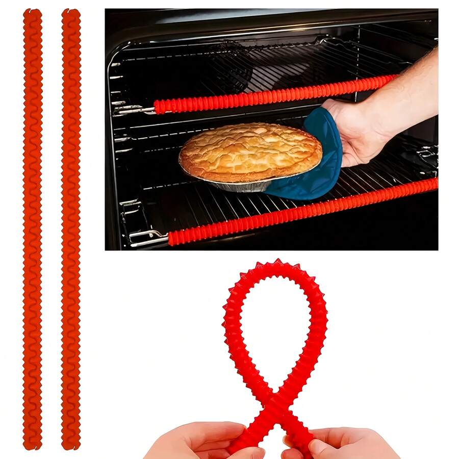 1/2/3 Packs Oven Rack Edge Guards - Heat Resistant Oven Shelf Protectors,14 Inches, Burn Prevention, Kitchen Tool For Oven Safety RV Kitchen Cooktop Accessories