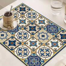 1PC Kitchen Drain Mat, Toilet Water Absorption Mat, Dining Table Heat Insulation Mat, European Pattern Bohemian  Pattern Printed Drain Mat - Nhiều màu - Xem 4