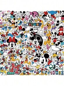 50PCS Disney Officially Licensed Vinyl Stickers Mickey Mouse And Friends Waterproof Cartoon Decals Gifts For Water Bottles Laptop Computer Phone Car Hard Hat Bumper Friend Funny Valentine's Day Gifts - DSN-004 - View 2