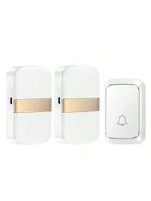 无线门铃遥控器，60 种旋律，5 种音量级别，回家迎宾门铃，由 3 节 AAA 电池或 USB 接口供电 - 白金 - 查看 9