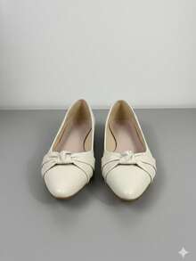 Sapatilha Feminina com nó Branca elegante confotável para o dia a dia - Branco - Visão 3