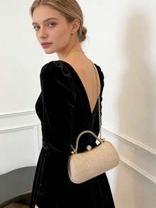 Lightweight,Business Casual Rhinestone Decor Bucket Bag Mini Drawstring Design, Clear Bag Faux Pearl Bag Evening Bag,Dinner Bag Glamorous,Elegant,Exquisite,Quiet Luxury Rhinestone For Party Girl,Woman,Bride Perfect For Party,Dinner/Banquetchristmas Party Dress, Perfectly Matching With Bridal Party, Clutch Bag For Wedding, Party Bags,Perfect For Party Wedding Prom Dinner/Banquet Matching With Holiday Party Dress Evening Dress & Sequin Dress Secret Santa Gifts For Women,Christmas Market Bag [US Local Warehouse] - 彩色 - 查看 11