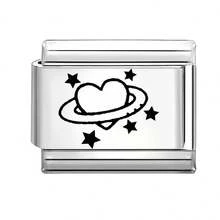 1件装DIY模块化手链，饰有星星、月亮、爱心和宠物眼睛元素，适合作为派对礼物送给朋友/情侣，适用于圣诞节、新年、万圣节、情人节等节日，设计精美，不锈钢材质。 - M294165 M294166 - 查看 37