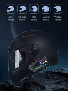 Casco de motocicleta Y30 con auriculares inalámbricos y función de intercomunicador. Rango de intercomunicación: 10 metros. Comunicación intercomunicador frontal-trasero. Tecnología de cancelación de ruido inteligente. Calidad de audio de alta fidelidad. Equipado con dos tipos de micrófono distintos. Compatible con todos. - Año 30 - Ver 6