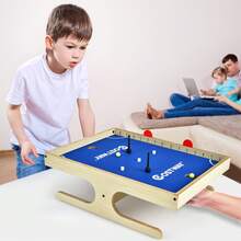 COSTWAY Magnetic Mini Foosball Table With Balls And Handle Sets,Natural - Apricot - View 3