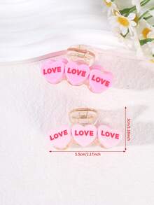1Pc Heart Hair Claw - Pink/Light Pink Dual-Color LOVE 3D Heart Shape - Clear Clip Design - Romantic Hair Accessory For Valentine's Day - Gift Hair Accessory For Best Friends Elegant Claw Clip Vacation Hair Clips - Multicolor - View 3