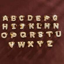 1pc English Letter Design Cubic Zirconia Inlaid Adjustable Open Ring For Women - Multicolor - View 2