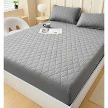 1 Pieza Cubre Colchón Impermeable de 3Capas(Sin Funda de Alohada)Protección Completa Transpirable,Antideslizante y Fácil de Lavar Ideal para Hogares y Alojamientos para Colchón Individual Matrimonial Queen King,Color Gris - gris oscuro - Ver 5