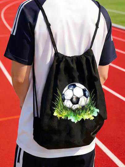 Casual Drawstring Backpack With Football Elements, Lightweight Travel Binding Pocket, Fitness Backpack, Swimming Bag, School Backpack, Suitable For Fitness, Sports And Outdoor Activities, Storage Bag, Fashionable Rhombus Outdoor Sports Fitness Backpack With Safety Zipper, Practical Pockets, Back To School, Fitness Enthusiasts, Suitable For Football, Travel, Sports, Beach, Swimming, Hiking And Diving, Suitable For Team, Events, World Cup