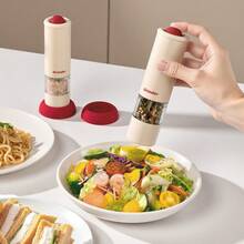 家用厨房电动胡椒研磨器，新鲜研磨调味料、盐、黑胡椒研磨器 - 彩色 - 查看 7
