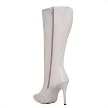 Women's High Heel Boot, 11cm Stiletto Heel, Pointed Toe, Long Shaft, Comfortable - PROMOTION - trắng - Xem 4