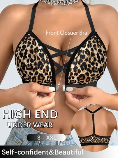 Áo ngực thể thao không gọng, thoải mái, kiểu dáng thường ngày, họa tiết da báo phối nhiều mảnh, dành cho nữ, thiết kế lưng chữ Y, nhẹ.