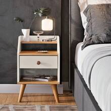 Dakota Bedside Table Bedroom Decor - Beis - Ver 2