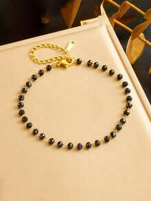 2pcs Luxury Handmade Beaded Jewelry Set - Black - View 12