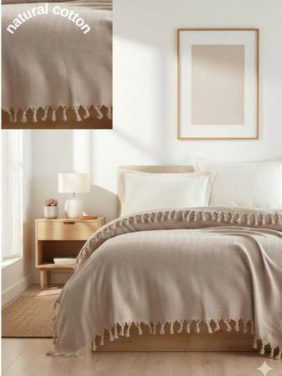 MADE IN TURKEY King Size Bedspread – 100%  Cotton – 200x220 Cm – Breathable &  Coverlet