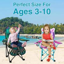 Set de 2 sillas plegables para camping al aire libre con portavasos, bolsa de transporte y 2 sombrillas integradas, ideales para playa, picnic, viajes y césped - Unicornio rosa y dinosaurio verde - Ver 7