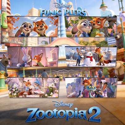 1pc Zootopia Cartoon Pattern Pencil Case, Personalized Design, Single-Layer Storage Bag With Smooth Zipper, Suitable For School, Office, Study Room, Library, Desktop To Store Pens, Rulers, Correction Tapes, Makeup Brushes, Essential Back-To-School Item And Exquisite Gift