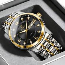 BINBOND 1PC Men Fashion Waterproof Luminous Date Stainless Steel Quartz Watch For Birthday Festival Gifts Father's Day Gifts Lovers Business Souvenirs - Multicolor - View 5