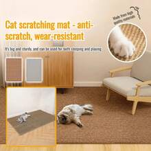 1PC Cat Scratching Board, Cat Litter Integrated Imitation Sisal Cat Litter Mat, Wear-Resistant And Non-Dandruff, Cat Sisal Mat, Cat Litter, Protection Sofa Carpet, Cat Toy Supplies - 50CMx80CM - View 2