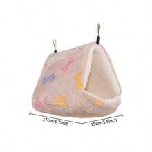 ITANDME 豚鼠藏身处 温暖鸟巢 蓬松鹦鹉笼床 悬挂式小型动物吊床 毛绒小窝 鹦鹉隐蔽小屋 刺猬藏身处 小型宠物藏身处 适合小型动物 - 彩色 - 查看 19
