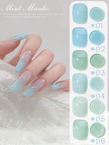 MISS SHAKA 10毫升 冬春美甲 情人节冰透明蓝绿色凝胶指甲油胶 2026 白色薄荷曼波风格 百搭流行美白指甲油 美甲沙龙家用DIY美甲用品 - 彩色 - 查看 1