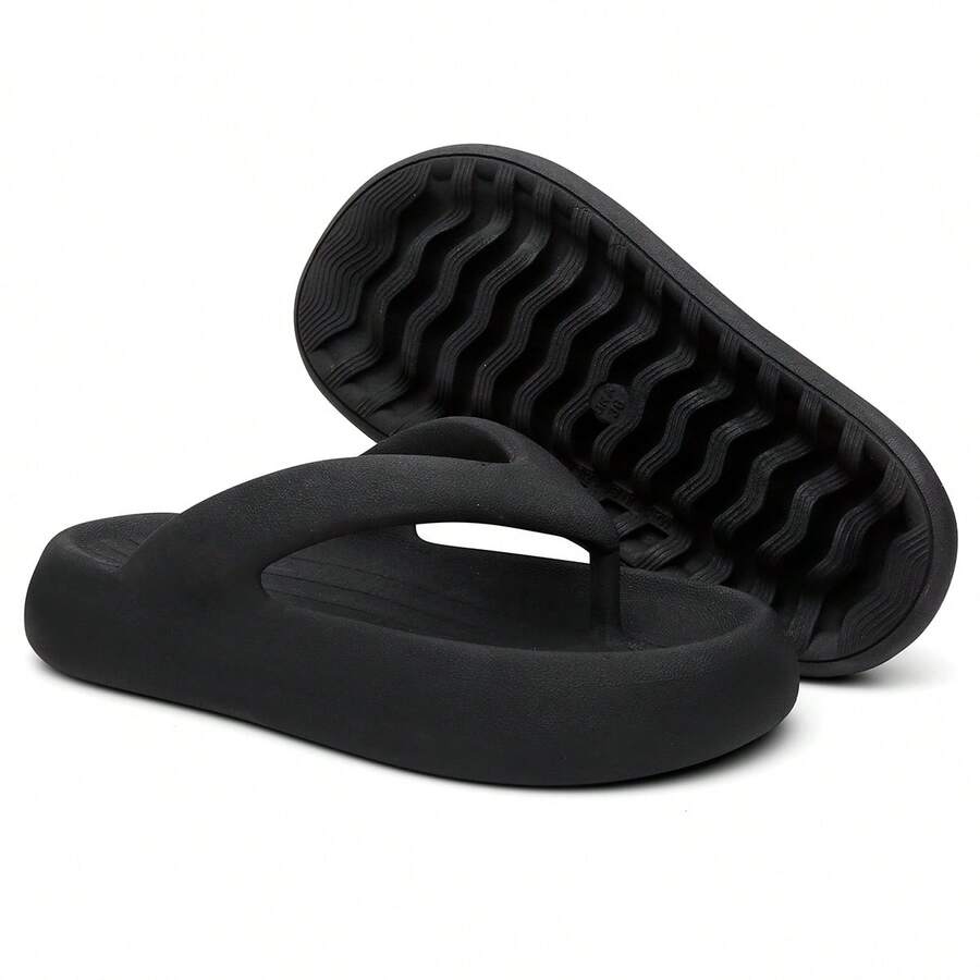 Women's Soft Cloud Flip-Flops, Super Comfortable And Soft - Black-black - View 1