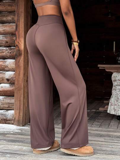 Vintage Street Style High Waist Pants, Elastic Loose Design, Slimming And Lifting, Accentuates Waistline, Suitable For Pilates. High-Waisted Design, Elastic Fabric Enhances Curves, Creates Retro Street Style. Classic High-Waisted Cut, Shaping And Fitting, Loose Silhouette, Showcases Timeless Elegance. Women's Vintage High-Waisted Sweatpants