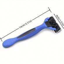 Juego de afeitadora manual para hombres/mujeres, cuchillas de afeitar de 6 capas reemplazables, herramientas de afeitado antideslizantes - Multicolor - Ver 4