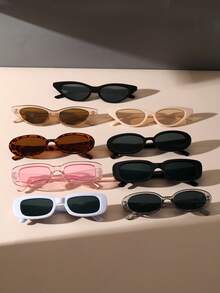 9副女士经典个性化豹纹T台新款复古时尚眼镜，适合驾驶、钓鱼、划船、街头拍照、音乐节、热带海滩度假、户外休闲活动等场合，时尚配饰，适合所有脸型 - 彩色 - 查看 9