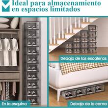 6/24Pcs Large Shoe Organizers Storage Boxes For Closet, Clear Plastic Stackable Storage Bins With Lids, Under Bed Shoe Containers For Entryway, Drop Front, Fit Up To Women's Size 10 - 混合色 - 查看 7