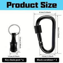 2/6pcs Keychain Connector Rod, Carabiner, Bit Holder, Quick Release Sleeve Conversion Rod Tool Set - Keychain Extension Rod - View 2