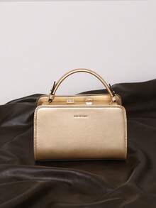 2026新款高端女士时尚手提包，结构化夹扣设计，简约奢华晚礼服手拿包，手工镶钻OL通勤托特包/单肩包，金色优雅晚宴包，大容量通勤斜挎包 - 彩色 - 查看 15