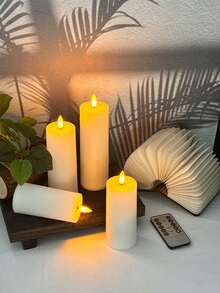 4/12 High-Quality LED Flameless Candles, Battery Powered (Batteries Not Included), With Remote Control 2/4/6/8 Hour Timer, Easy To Use, Suitable For Holidays, Parties, Weddings And Home Décor. - Warm Light - View 3