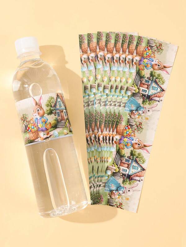 10/24Pcs Easter Rabbit Water Bottle Stickers,Easter Bottle Label Stickers With Easter Eggs,Rabbits,Farmhouse Design,Bottle Packaging Stickers,Water Bottle Decor,Easter Party Favors,Easter Egg Hunt Party Supplies,Home Easter Decoration,Easter Party Supplies,Gift Packaging Labels,Tabletop Decor, Easter Gifts
