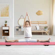 COSTWAY 270CM Folding Balance Beam With Solid Wood Base And Anti-Slip Bottom, Pink - Pink - View 3