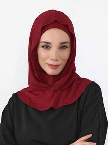 1件装女士拉法帽，透明针织帽带颈套，弹性透气多功能运动头带，简约时尚围巾，带帽兜和配套头巾，一体式 - 彩色 - 查看 19