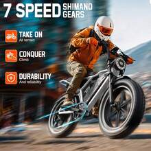 Electric Bikefor Adults , All-Terrain Tires & Shock SystemFat Tire All-Terrain E-Bike, 20x4 Tires, Disc Brakes - 白色 - 查看 4